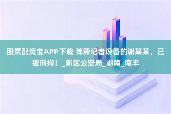 股票配资宝APP下载 摔毁记者设备的谢某某，已被刑拘！_新区公安局_湖南_南丰